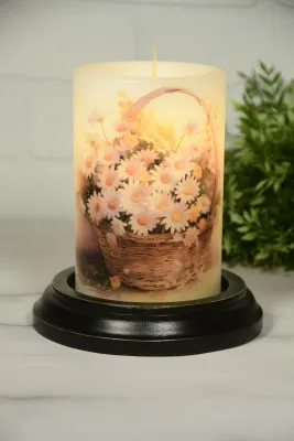 White Daisy Basket Vanilla CR