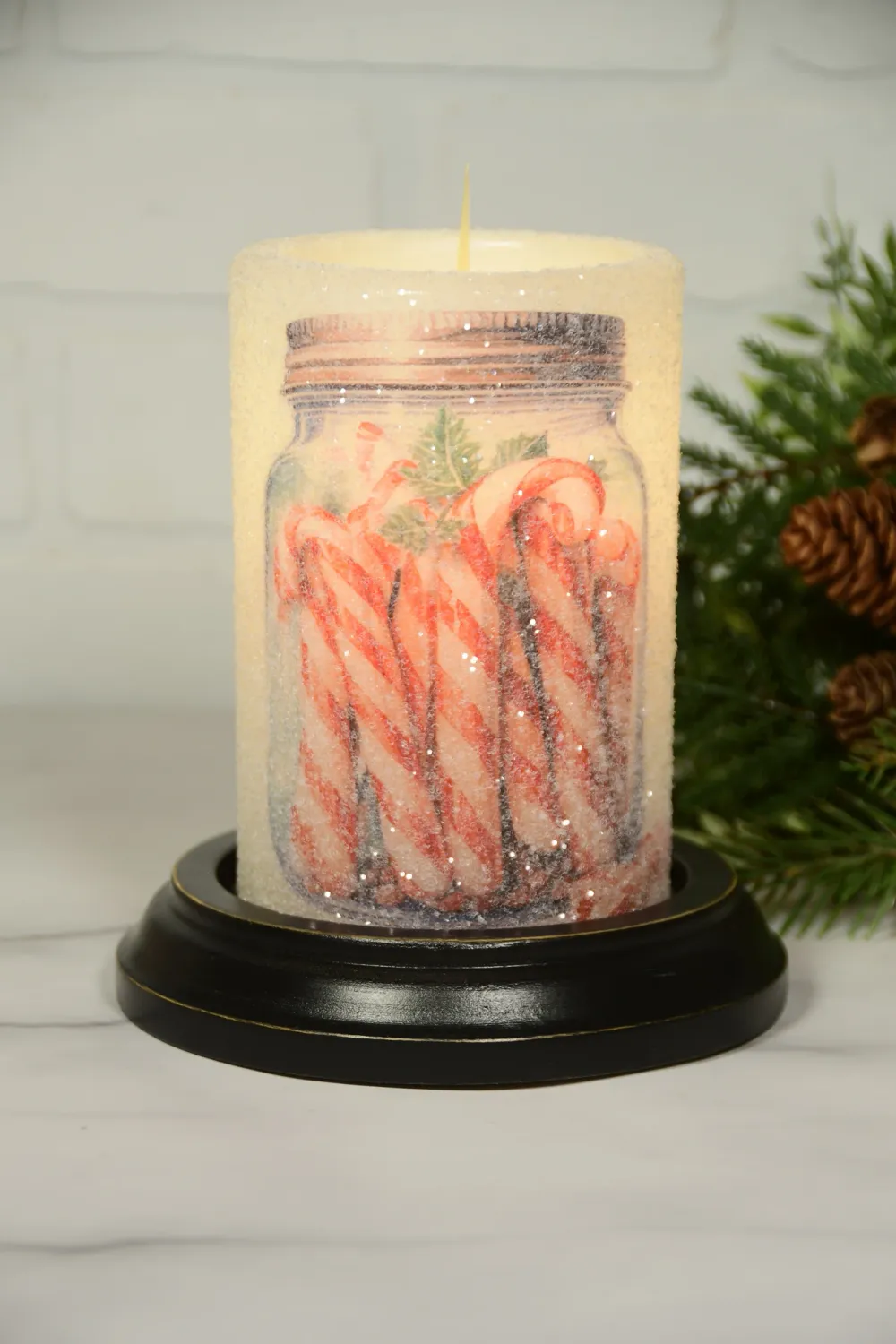 Candy Cane Jar Glitter CR