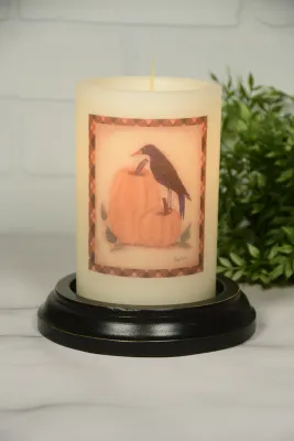 Pumpkin & Crow Cream Candle Sleeve CR