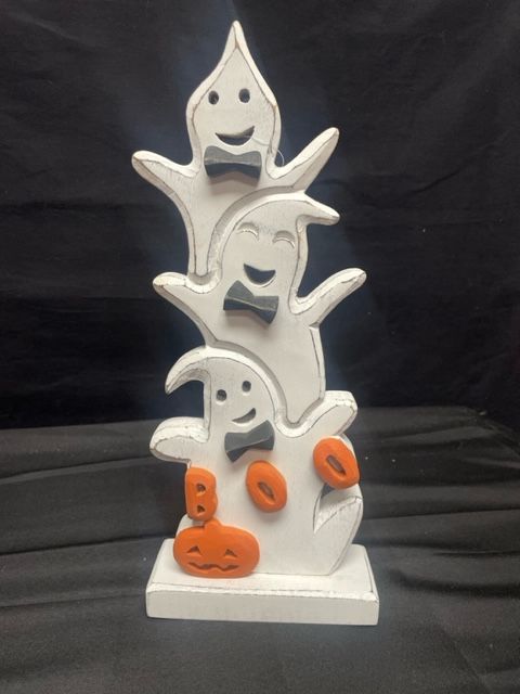 Ghost Stack BOO Wooden Figurine