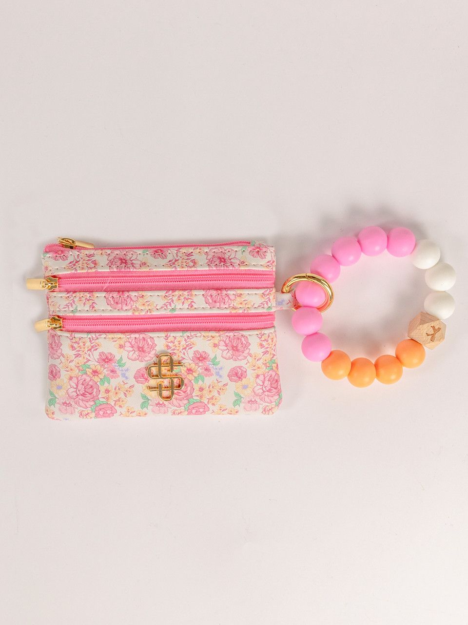 Bead Bangle Pink Flower SS