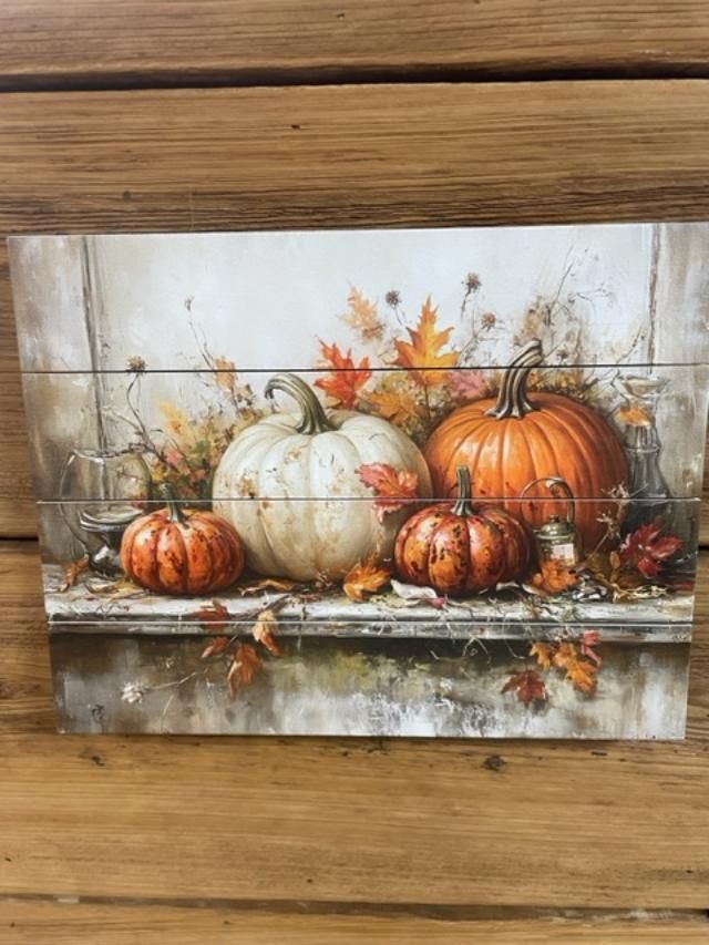 Rustic Pallet Art Pumpkins