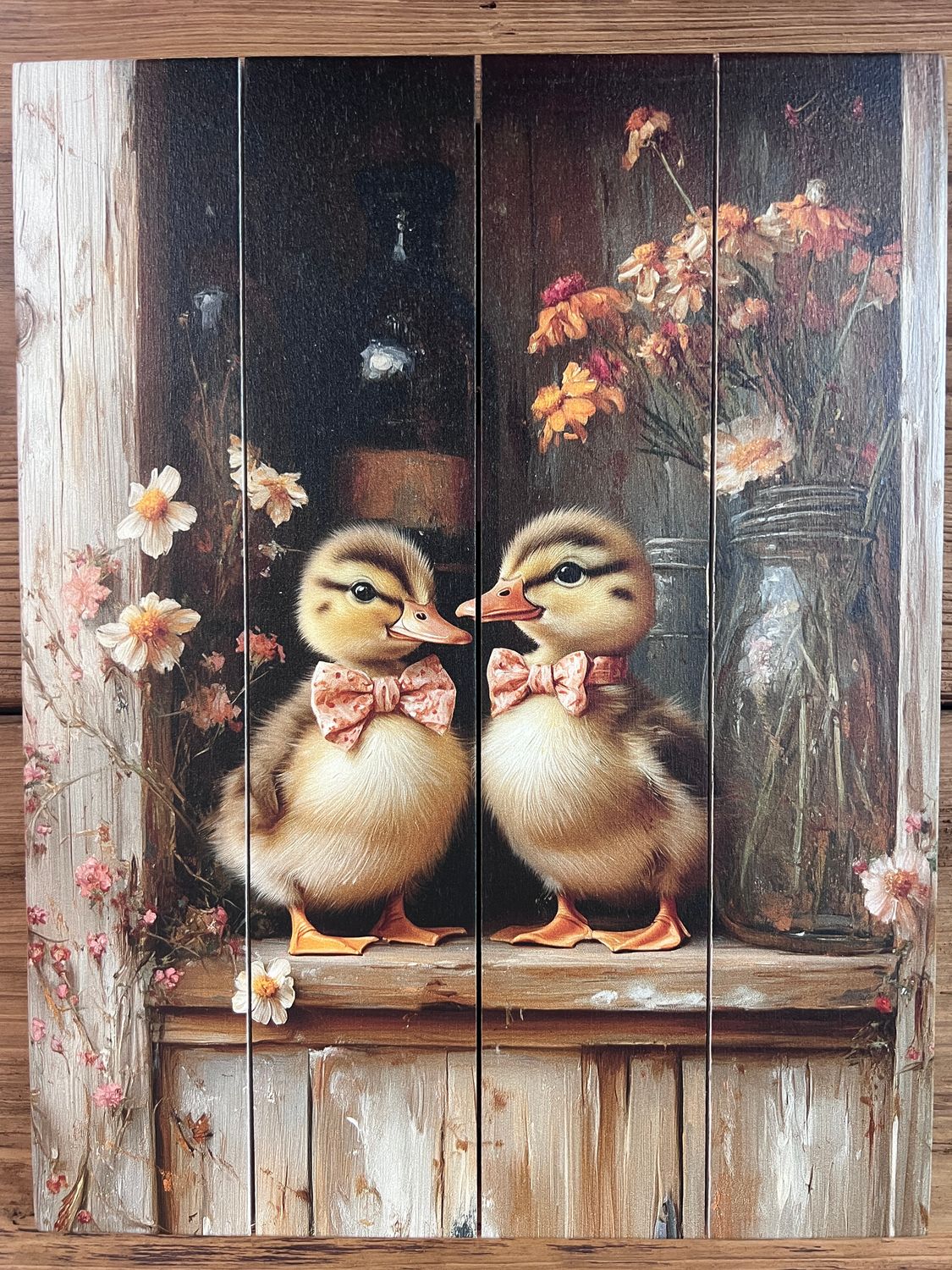 Rustic Pallet Art Ducklings