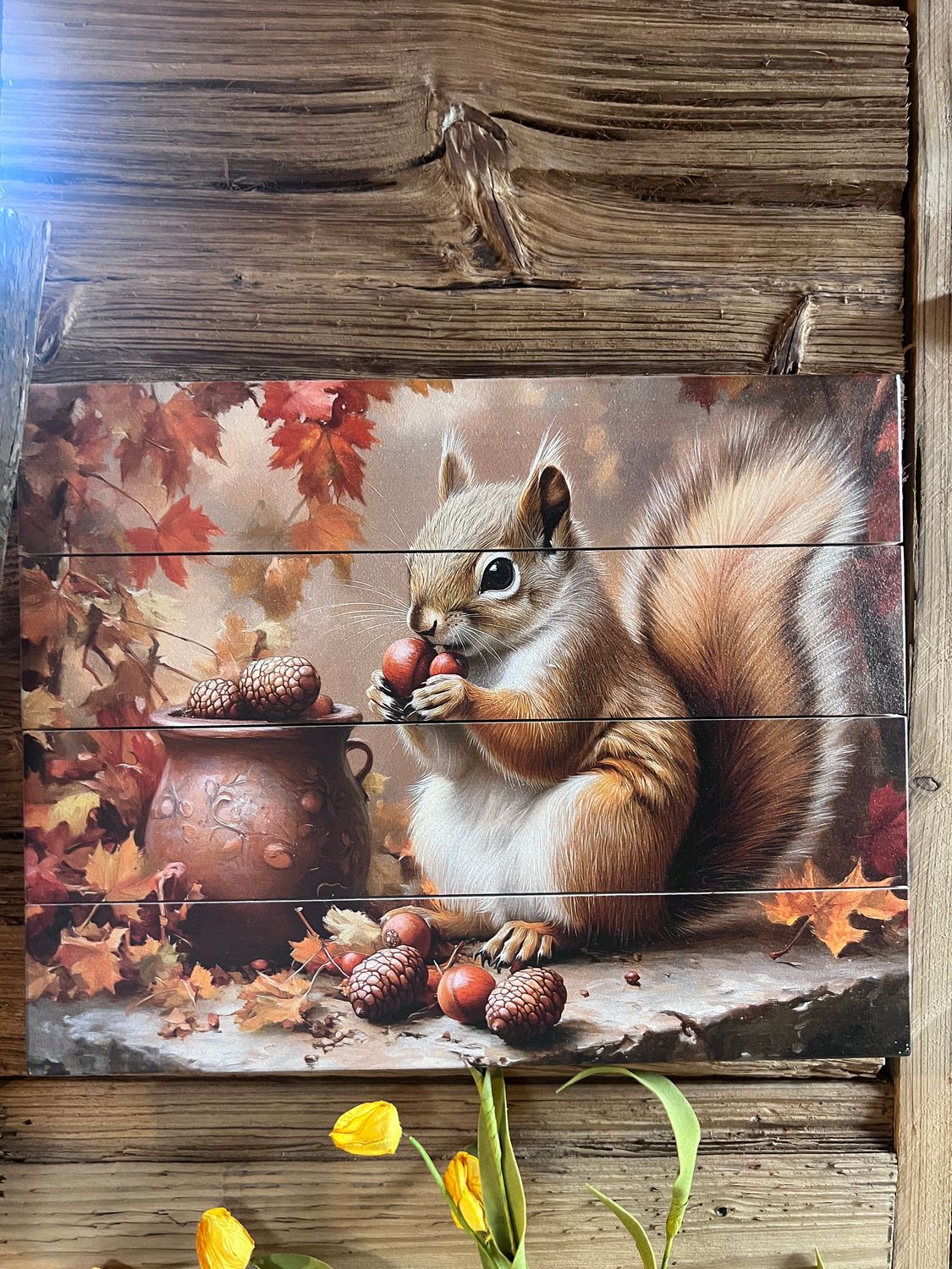Rustic Pallet Art Squirrel