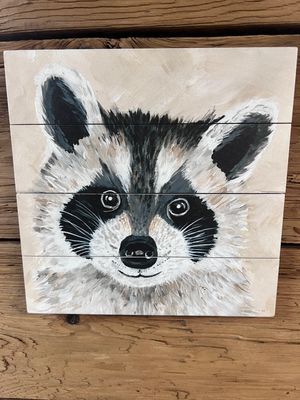 Rustic Pallet Art Raccoon