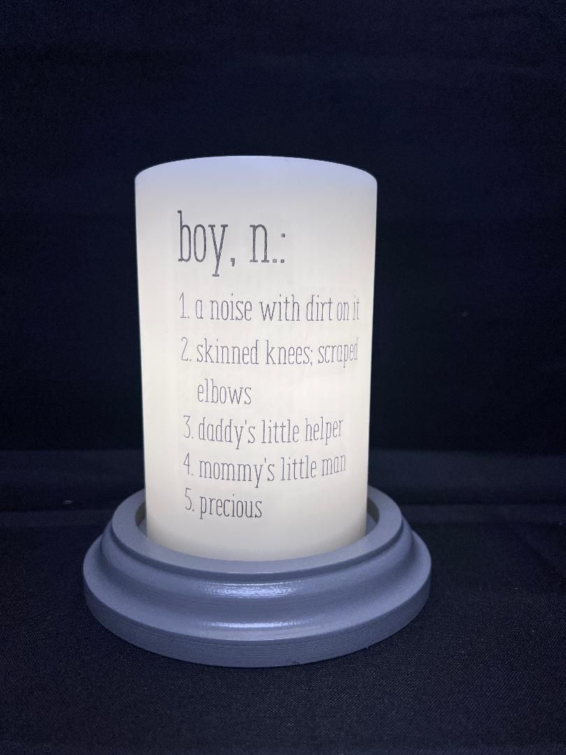 Clearance Everyday Boy Noun Candle Sleeve Black CR