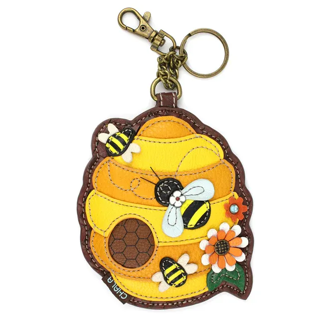 Key Fob/Coin Purse Bee Hive