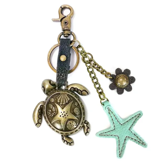 Keychain Metal Charming Turtle & Starfish