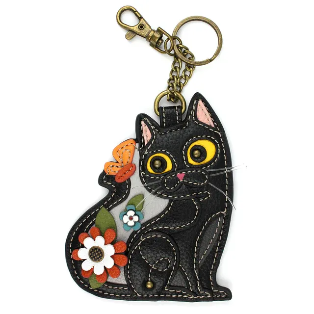 Key Fob/Coin Purse Black Cat