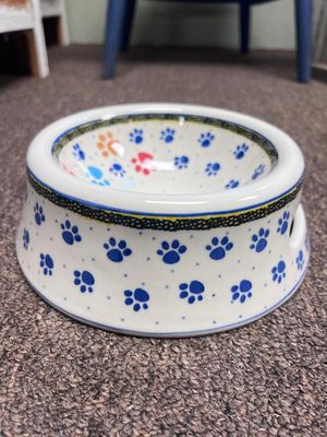 Paw Prints Pet Dish Large
