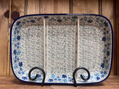 Periwinkle Dish Divided 6.5"x9.25"