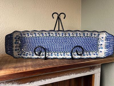 Georgia Blue Tray Scalloped Rec 5.25"x20"