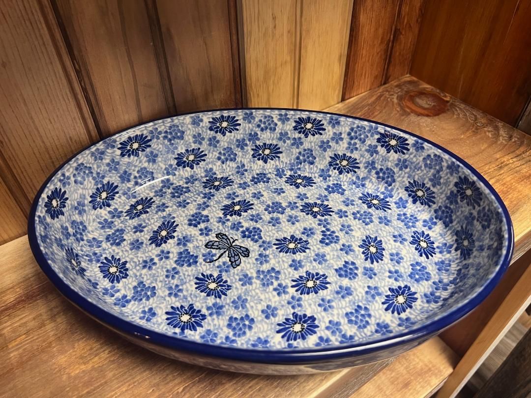 Blue Dragonfly Baker Oval 12"