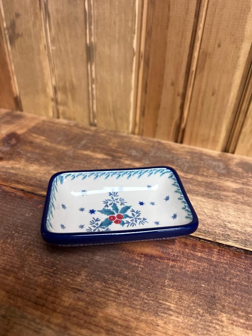 Winter Holly Bowl for Sushi Plate