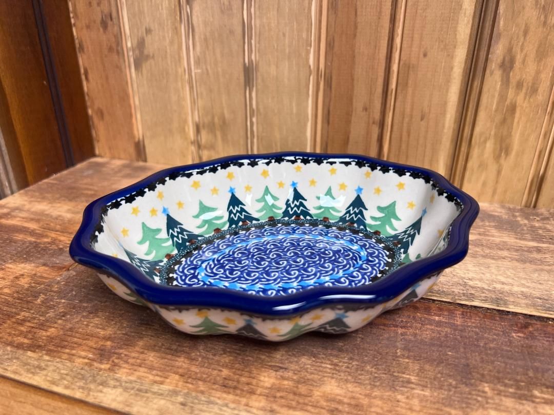 Christmas Trees Bowl Oval Fluted   6"x7.5"