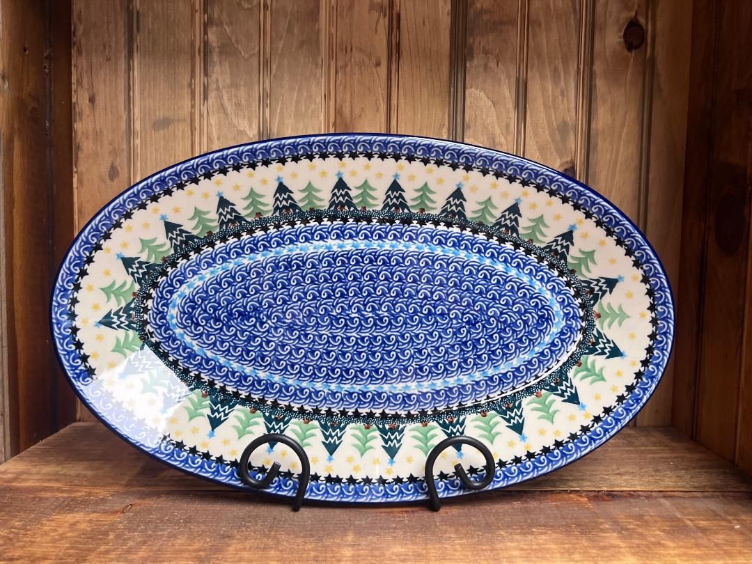 Christmas Trees Platter Oval 14.5"