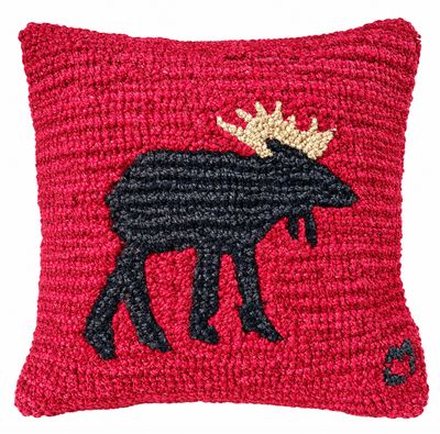 Brown Moose Red Pillow C4C 