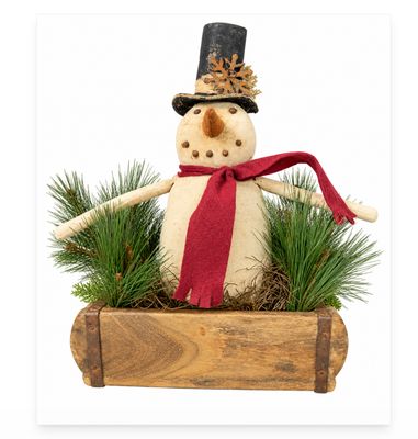 Snowman in Wood Box RC