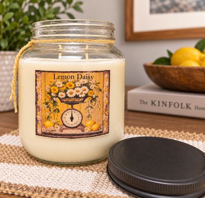 Herbal Star Candle 64 Oz. Lemon Daisy