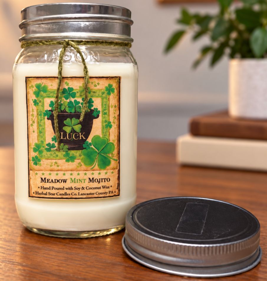 Herbal Star Candle 16oz Meadow Mint