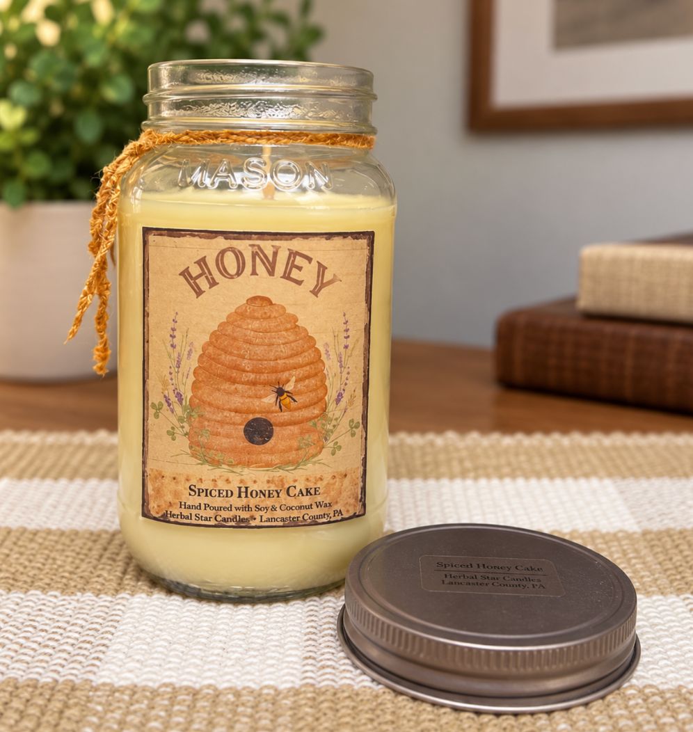 Herbal Star Candle 24 Oz. Honey Cake