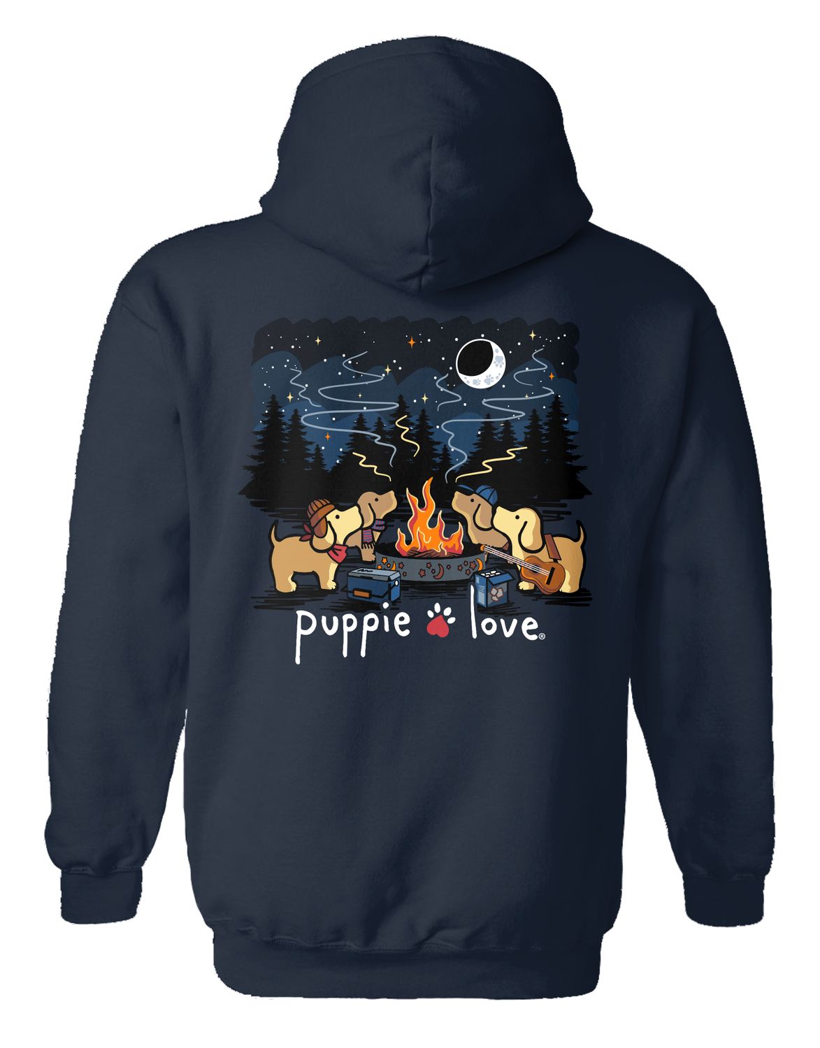 Puppie Love Campfire Ring Pups Hood Navy
