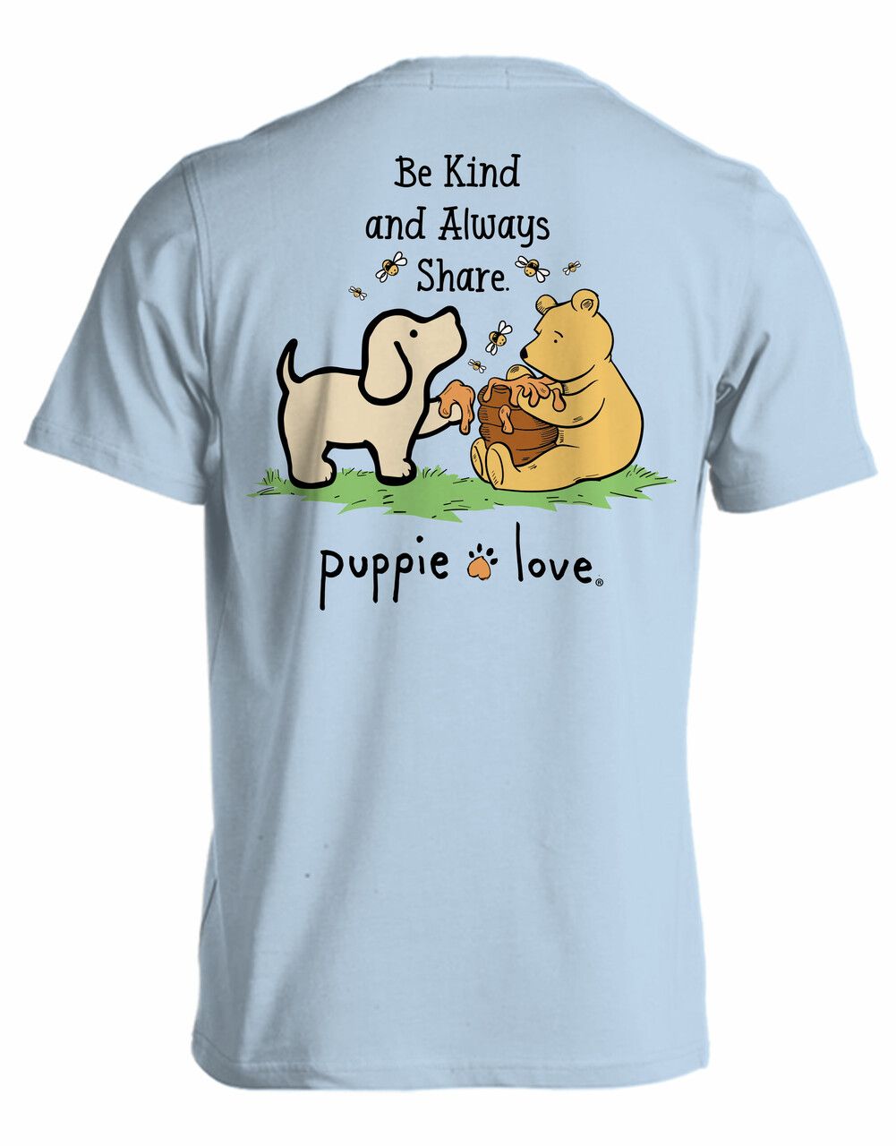 Puppie Love Be Kind & Always Share T-Shirt Lt Blue