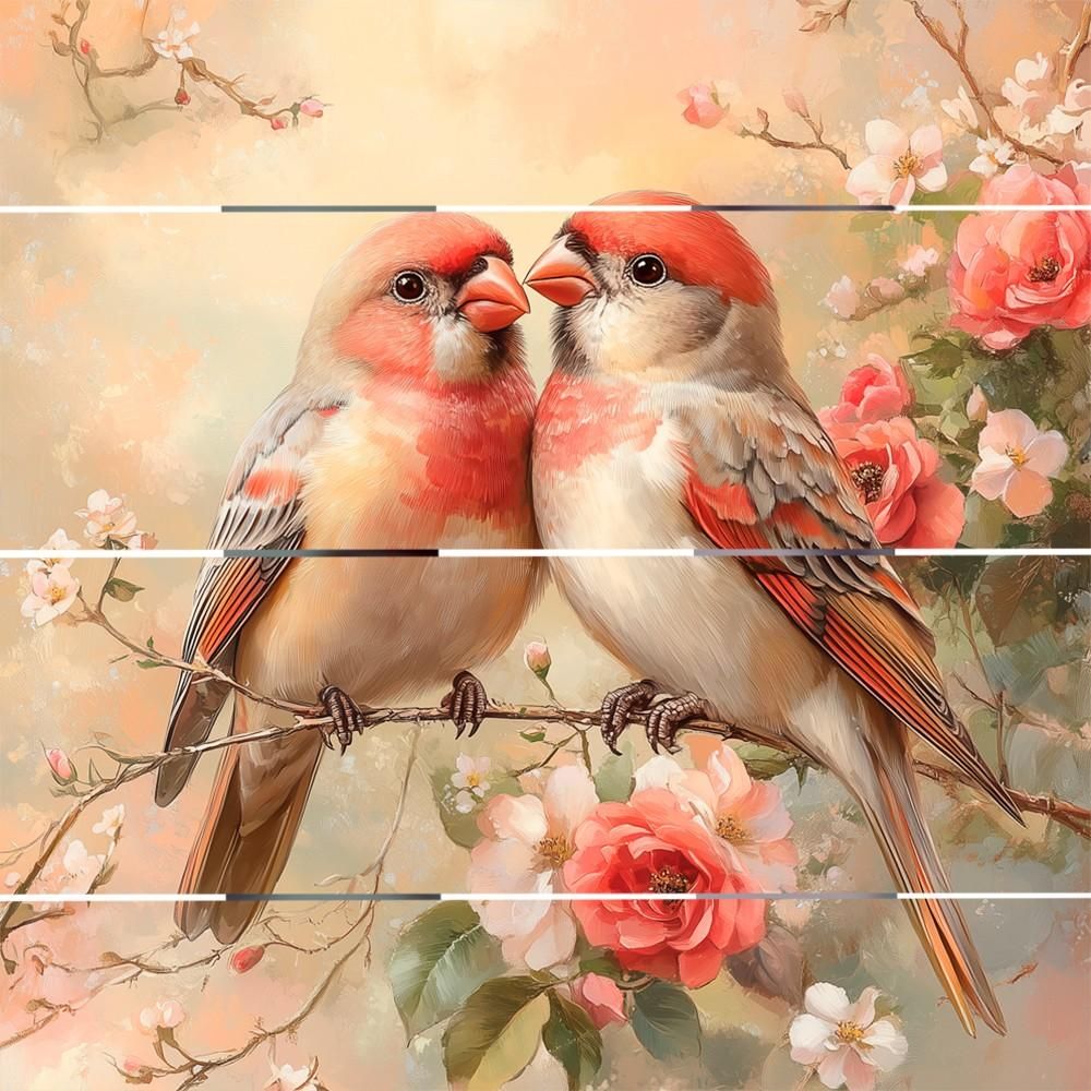 BF Pallet Art Red Finch 10x10