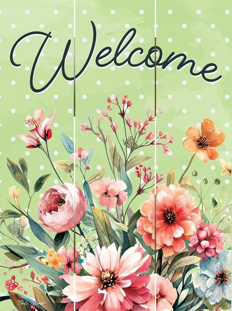 BF Pallet Art Welcome Spring Flowers