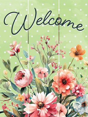 BF Pallet Art Welcome Spring Flowers
