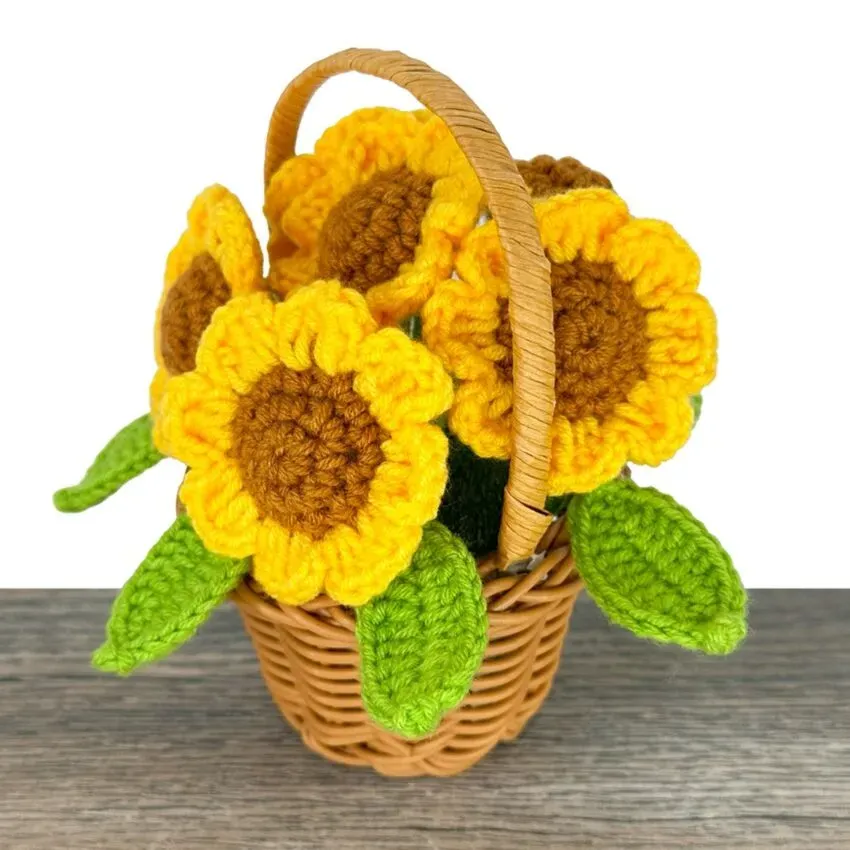 Yellow Crochet Sun Flowers