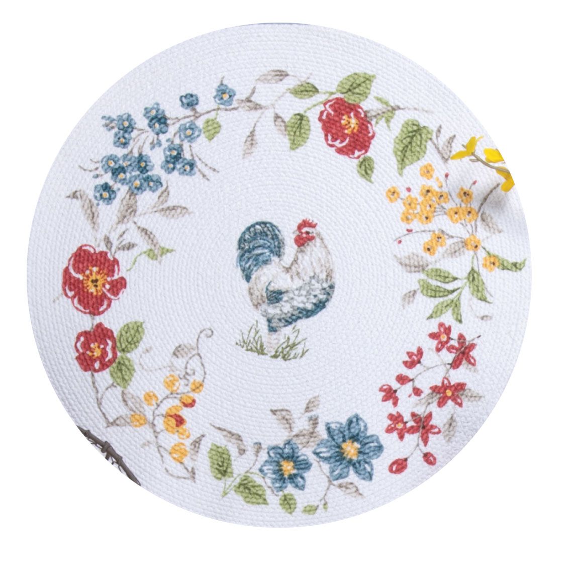 KD Placemats Countryside Rooster Braided Round
