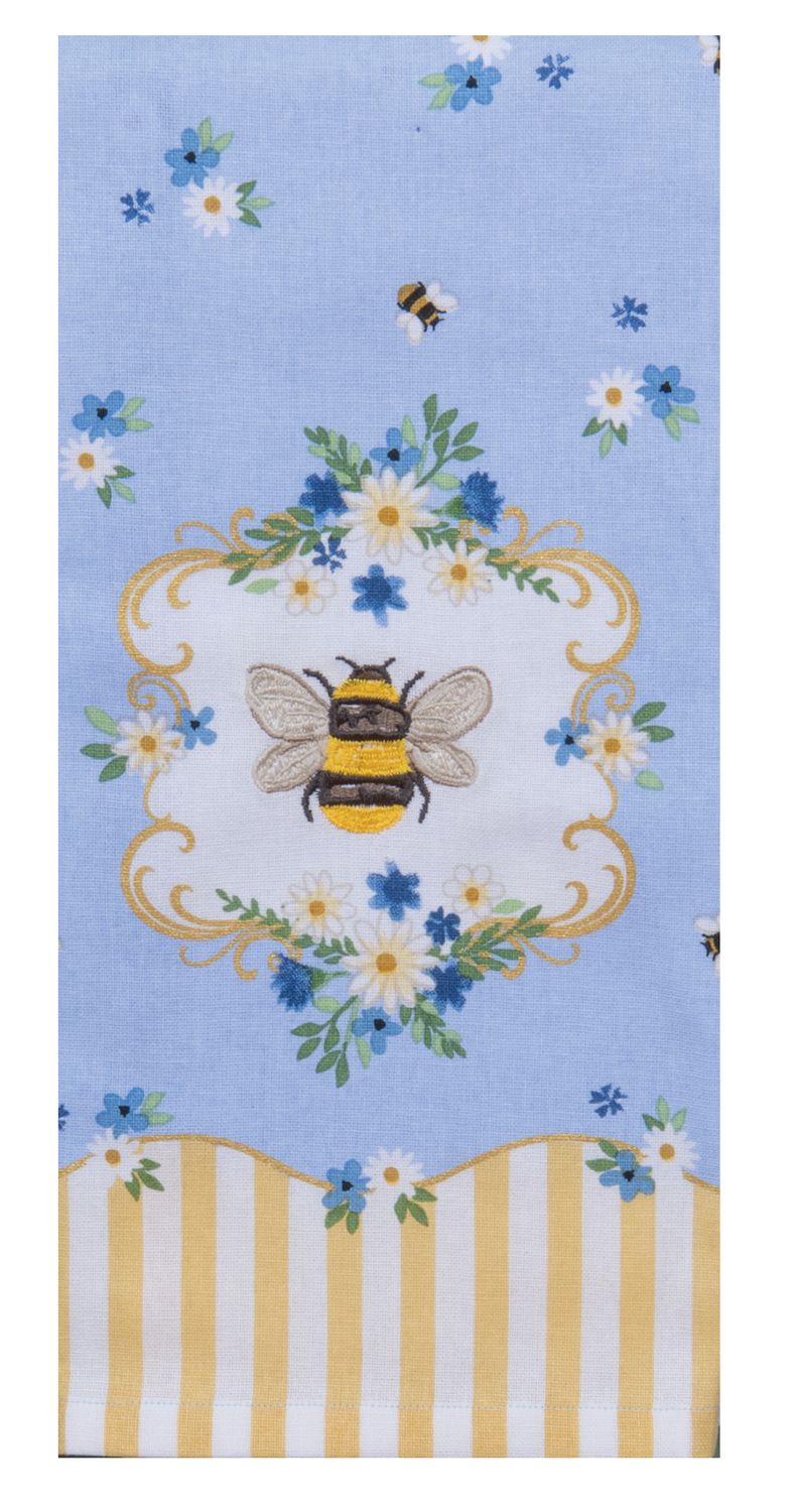 KD Towel Blue Bee Embroidery