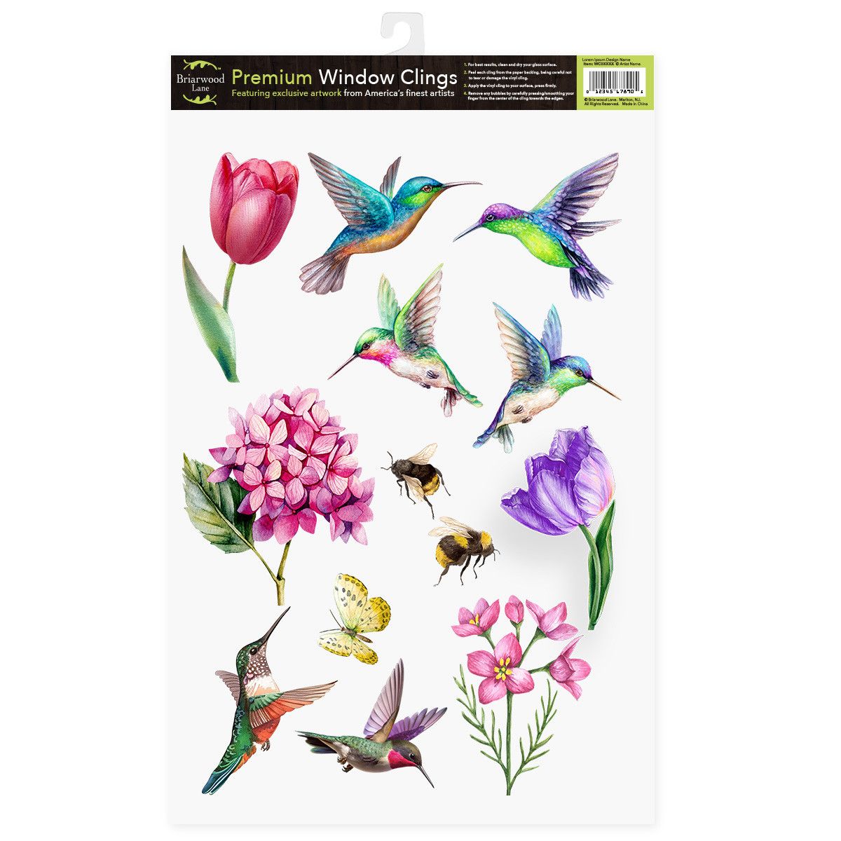 BL Window Clings Springtime Hummingbirds