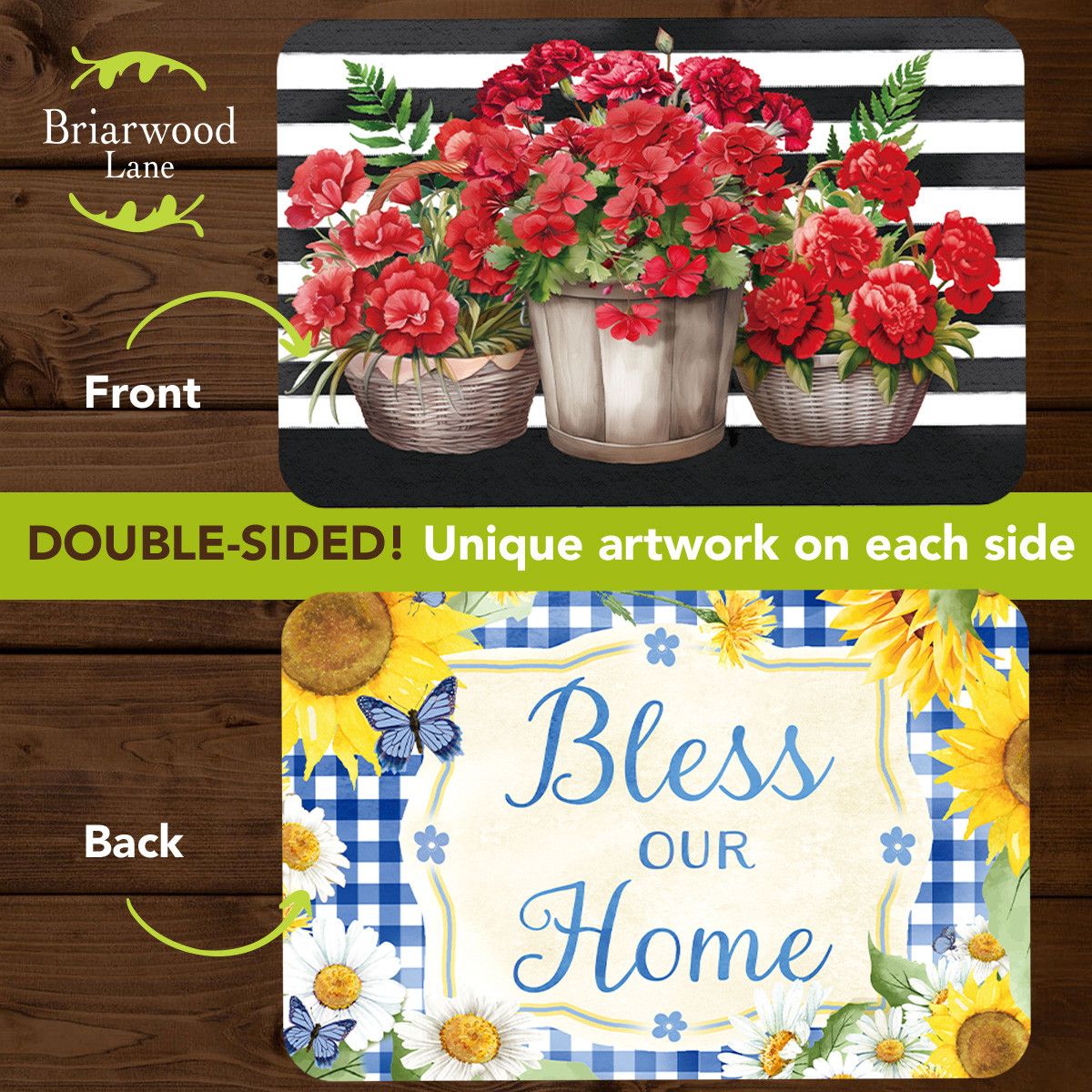BL Placemats Striped Geraniums (4-Pack)