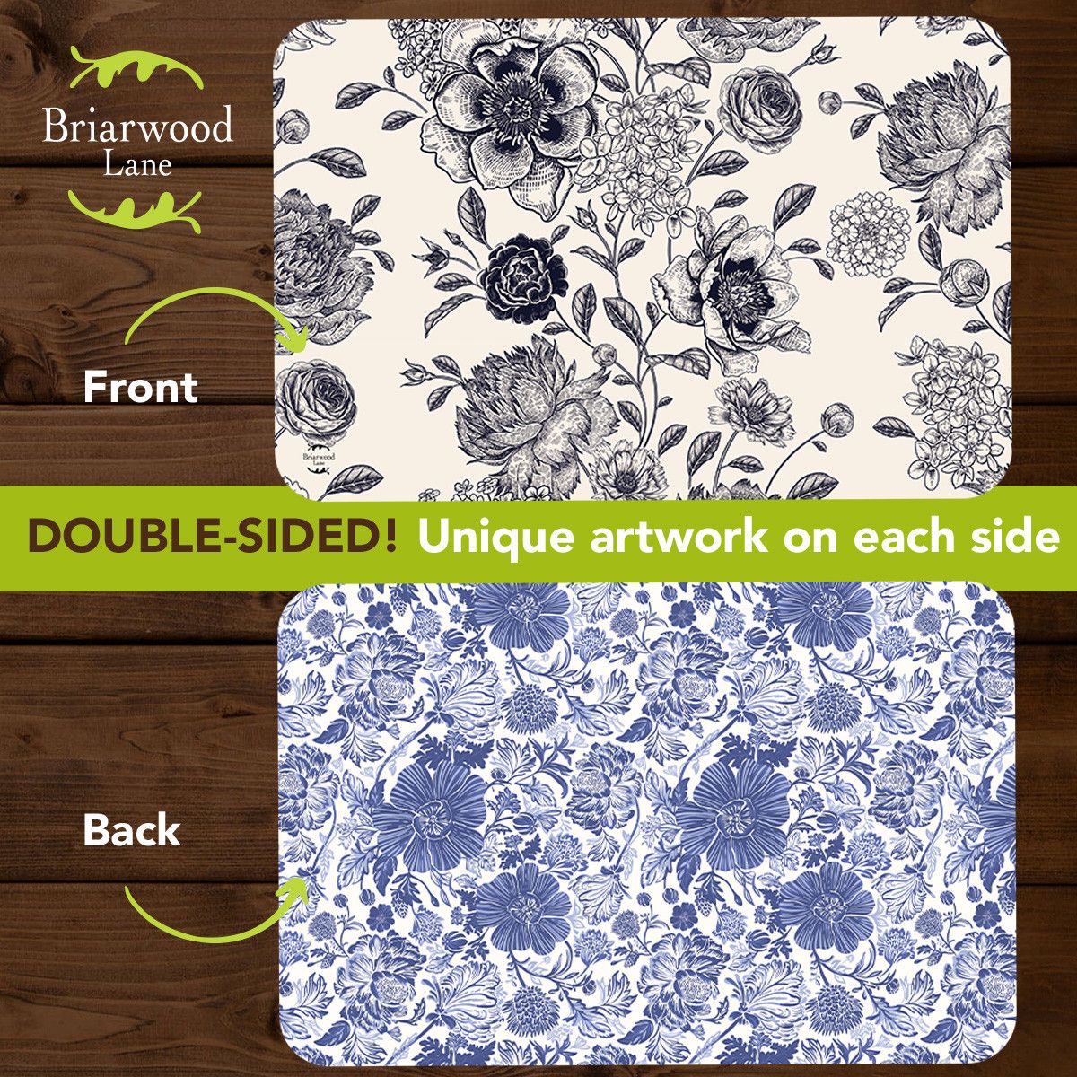 BL Placemats Woodcut Florals (4-Pack)