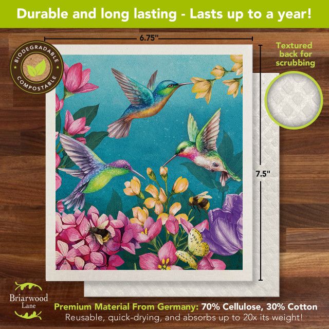 BL Dishcloth Swedish Hummingbirds