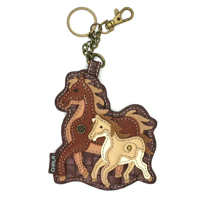 CHALA Coin Purse/Key Fob Horse Family