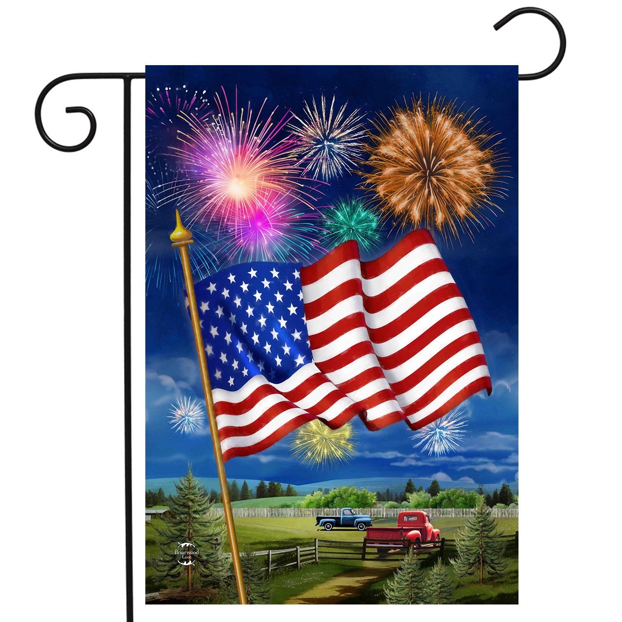 BL Garden Flag American Flag Firework