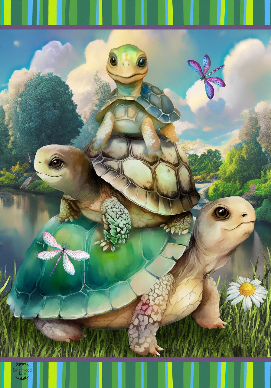 BL Garden Flag Turtle Trio