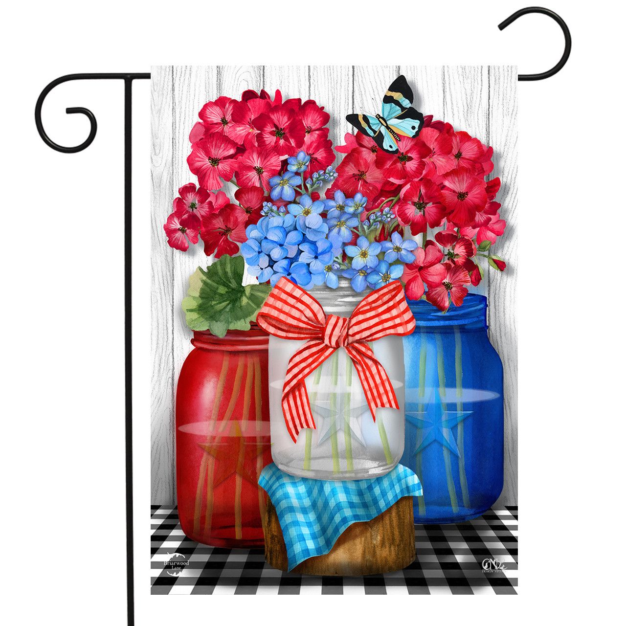 BL Garden Flag Red White & Blue Jars
