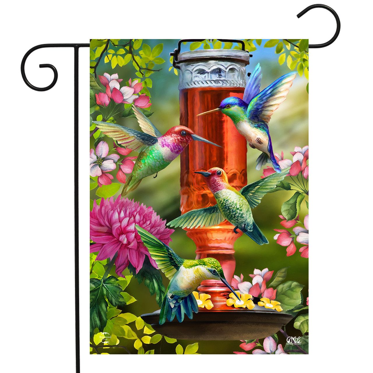 BL Garden Flag Hummingbird Feeder