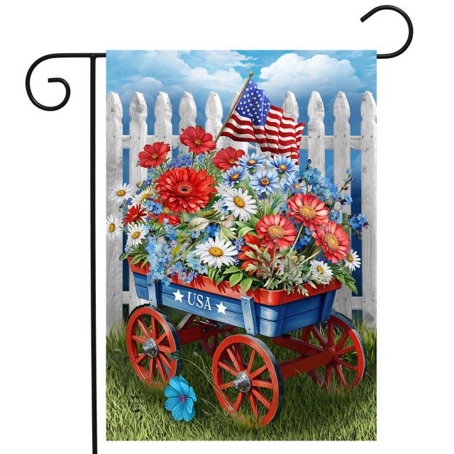 BL Garden Flag Patriotic Wagon