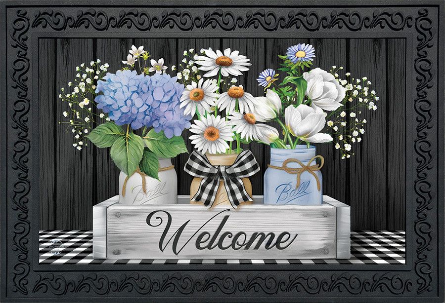 BL Doormat Crated Mason Jars