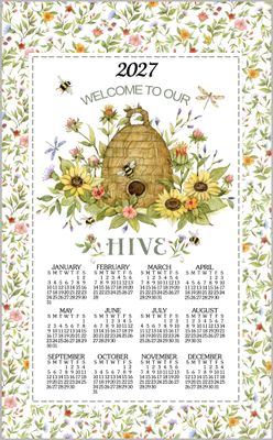 KD Calendar Towel Bee Floral