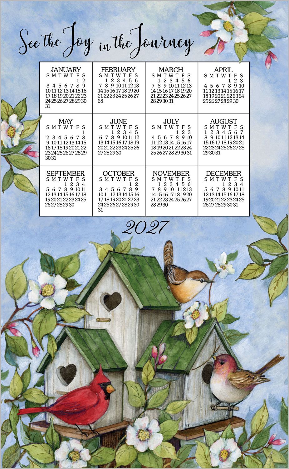 KD Calendar Towel Birdhouses