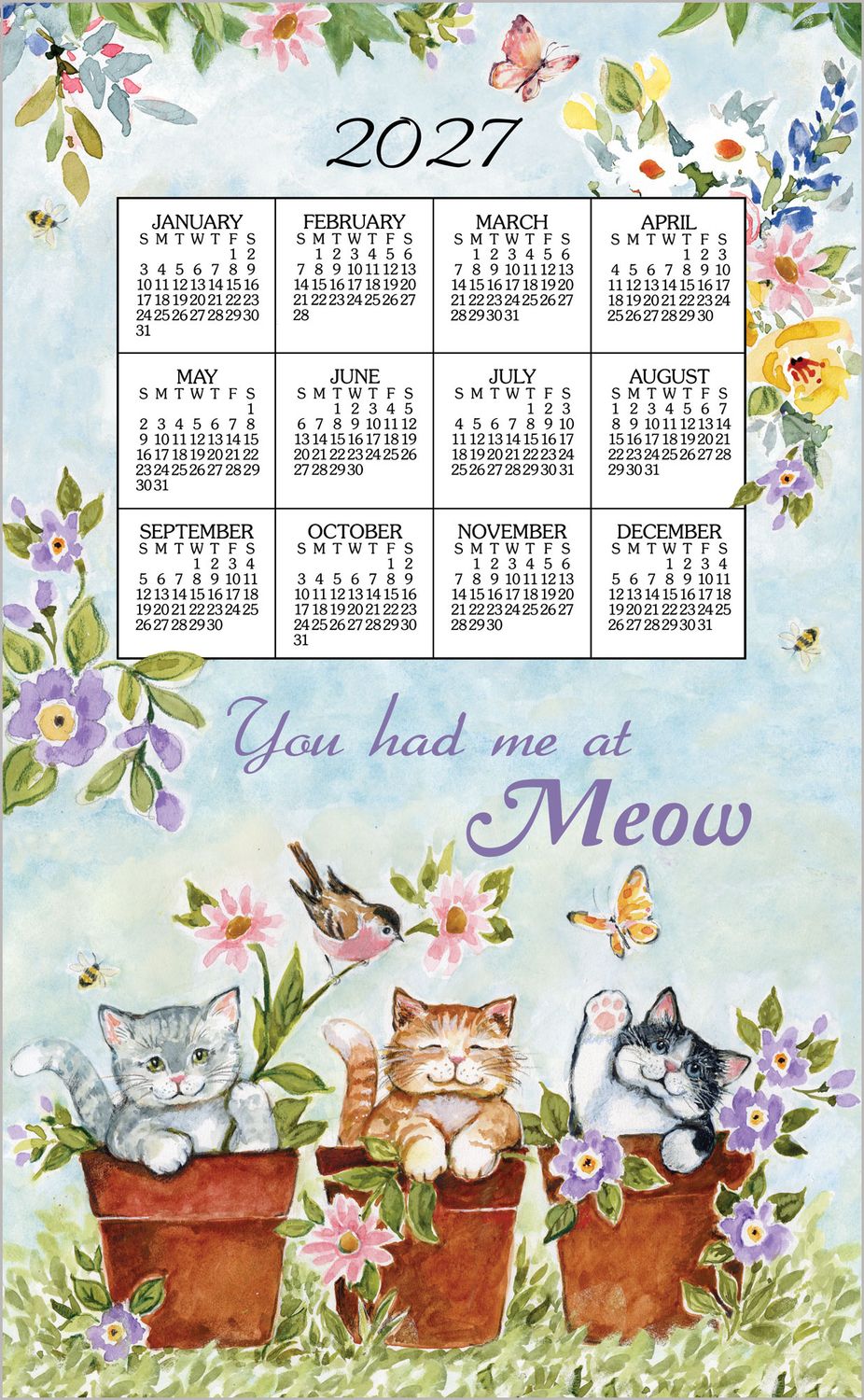 KD Calendar Towel Sweet Kitties
