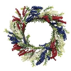 CWI Wreath 18" Red White Blue Heather
