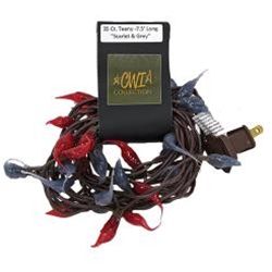 CWI Scarlet & Gray Silicone Teeny Lights 20 Ct.