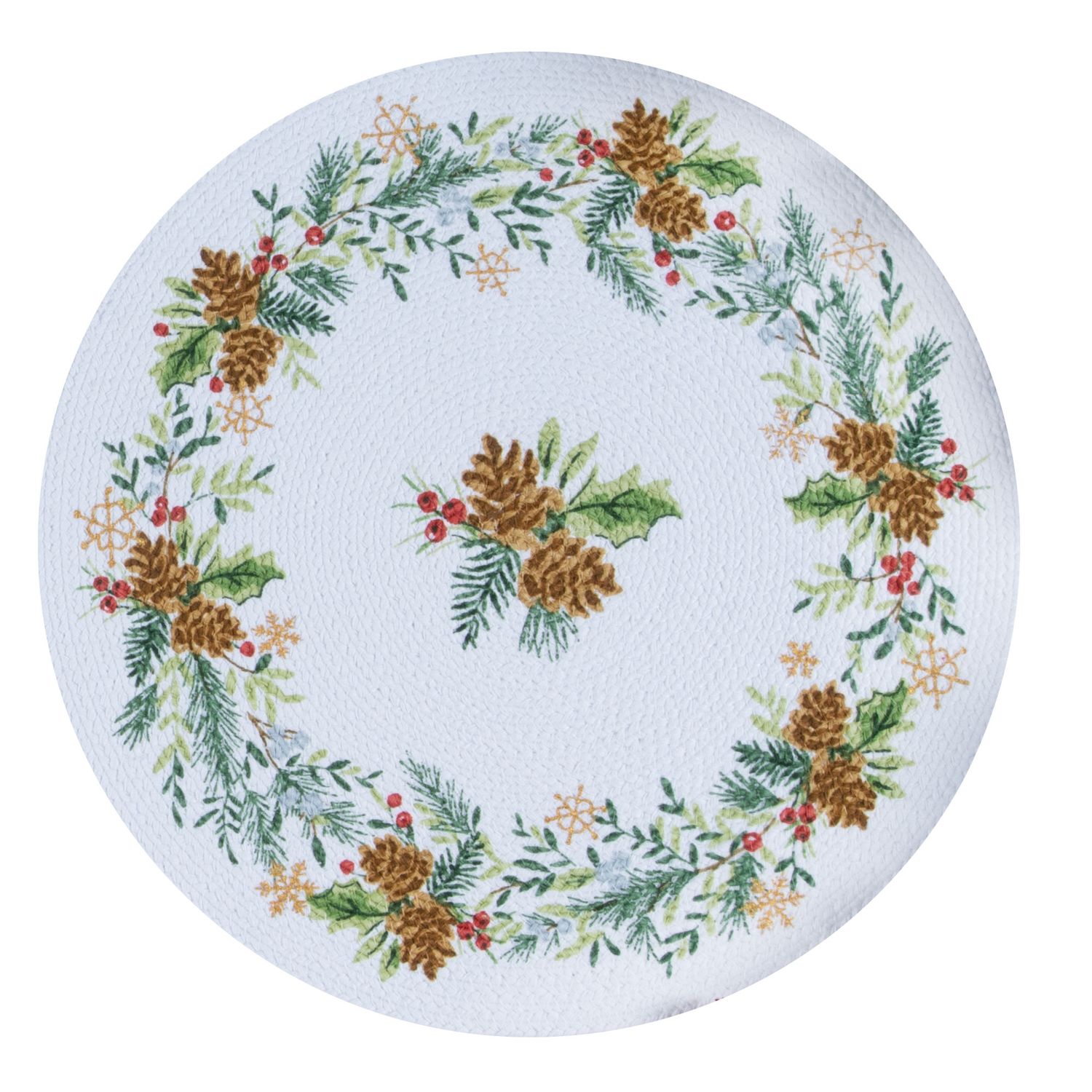 1110 Placemats Sage Santa Braided Round 